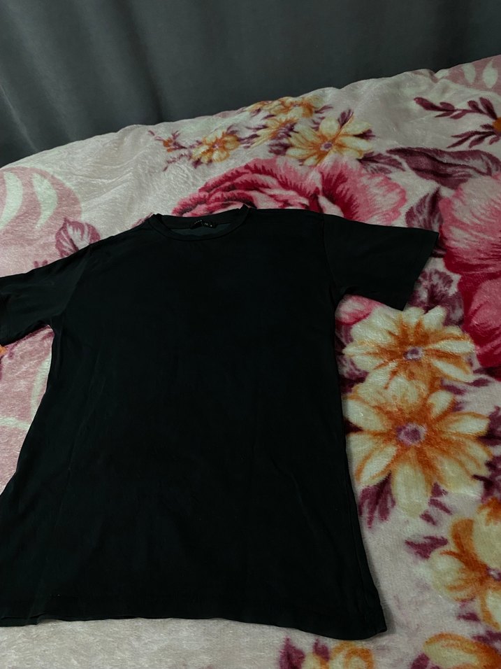 Siyah kadın Basic Kısa Kollu Tişört - Görsel 3