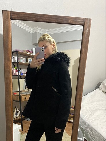 Zara siyah kısa kaban