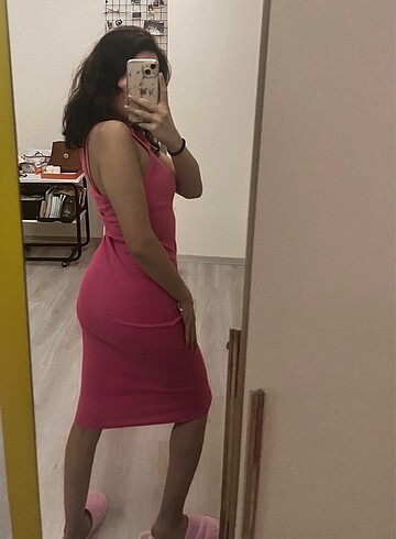 Zara Pembe midi boy elbise
