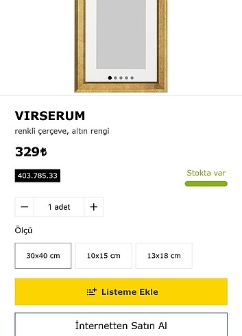  Beden Ikea VIRSERUM çerçeve 