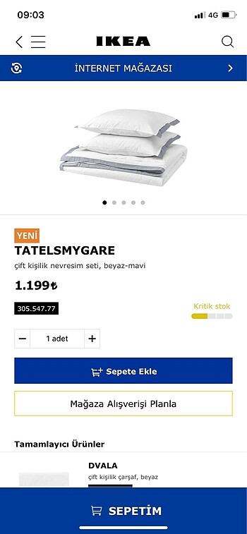 İkea nevresim seti