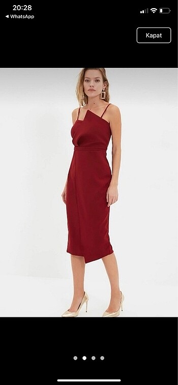 Trendyol & Milla Bordo elbise