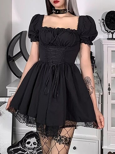 Zara Goth Lolita elbise