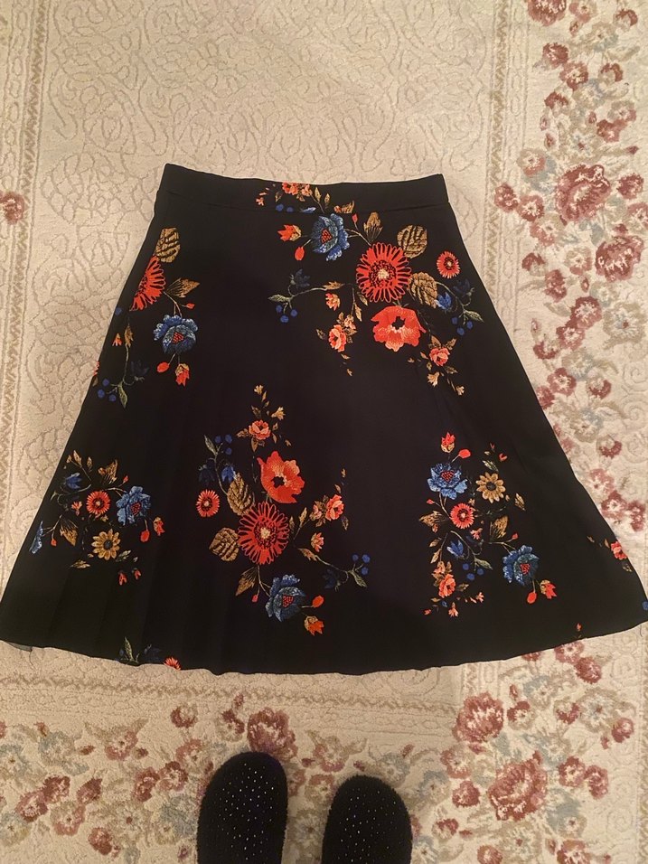 Çiçek Desenli Bohem Midi  Etek - Görsel 2