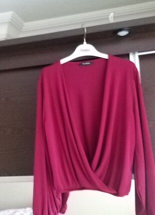 l Beden bordo Renk Crop bluz