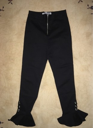 Yuksek Bel Siyah Pantolon