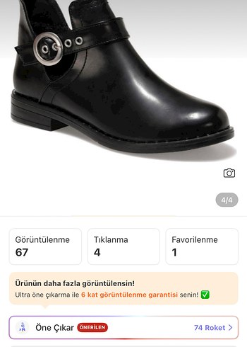 Parlak Siyah Tokalı Kadın Bot - Görsel 2