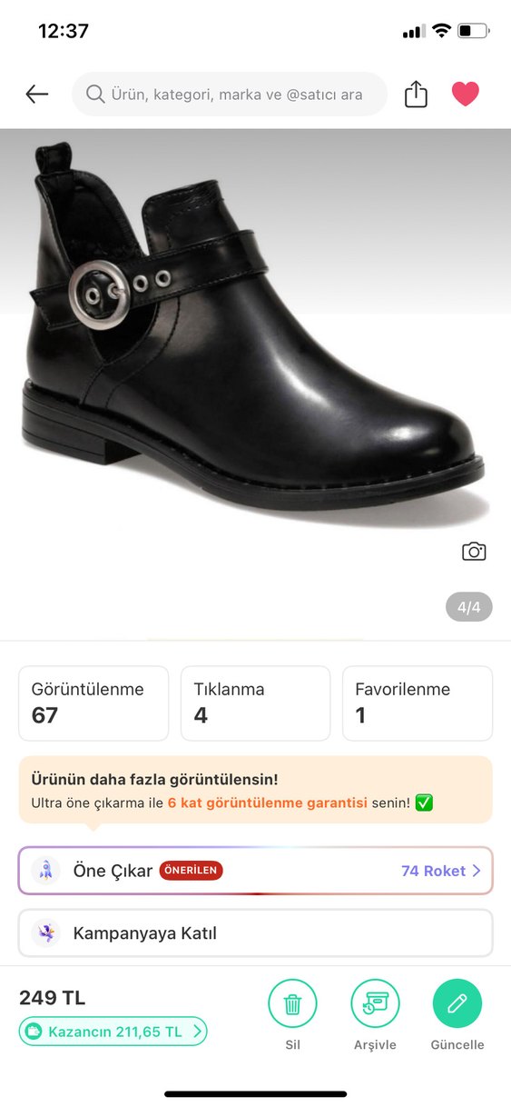 Parlak Siyah Tokalı Kadın Bot - Görsel 2