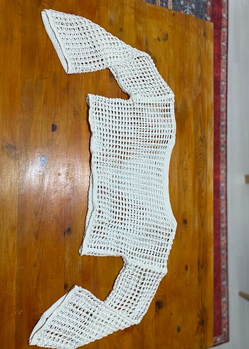 Kadın Beyaz Dantel Detaylı Bohem Triko - Görsel 5