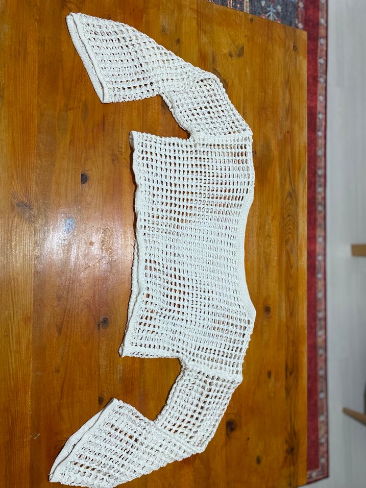 Kadın Beyaz Dantel Detaylı Bohem Triko - Görsel 5