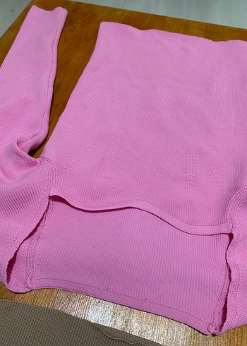 Pembe Kadın Uzun Kollu Triko Kazak - Görsel 2