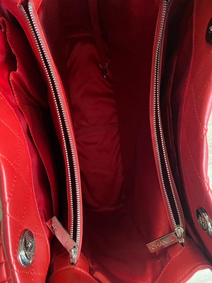 Klasik #chanel Kırmızı Deri Kadın #Çantası - Görsel 3