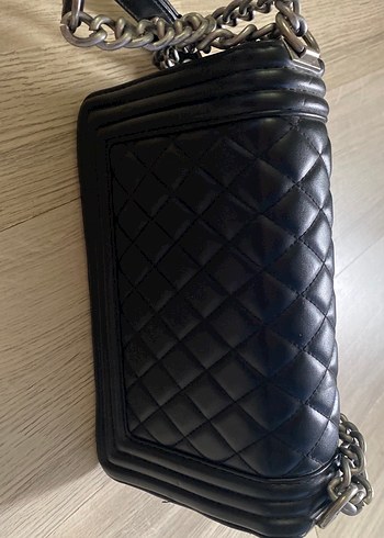 Zincir Detaylı Siyah Deri Kadın Çanta - Görsel 6