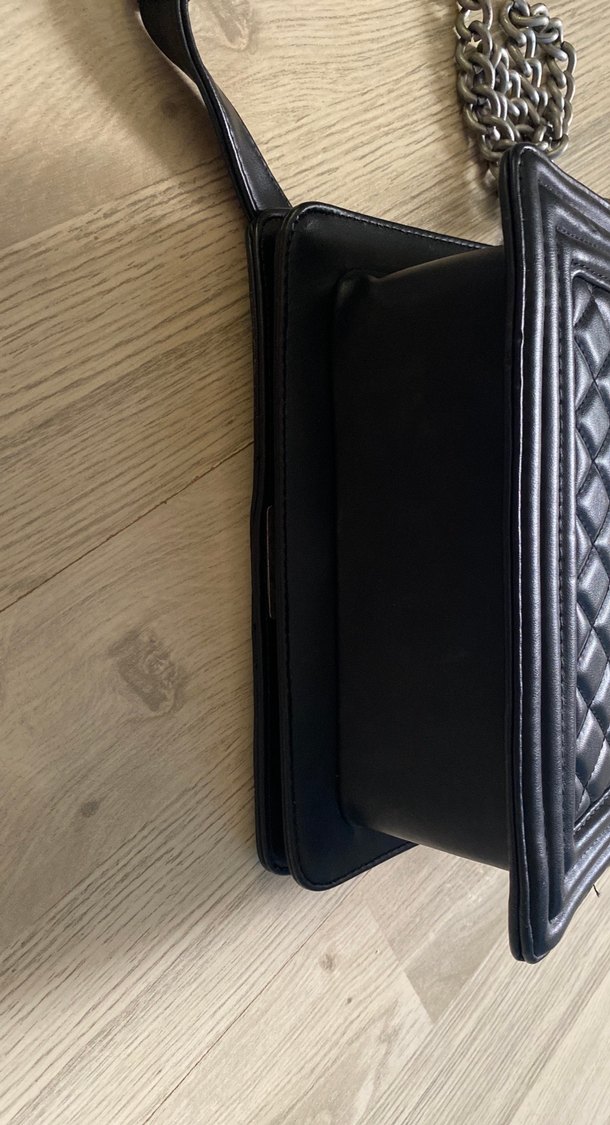 Zincir Detaylı Siyah Deri Kadın Çanta - Görsel 5