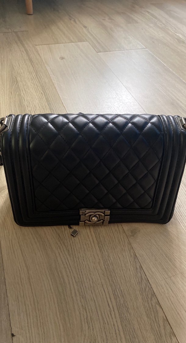 Zincir Detaylı Siyah Deri Kadın Çanta - Görsel 4