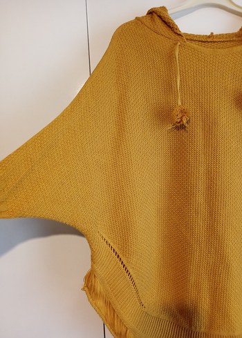 xl Beden Sarı Bohem Örgü Kadın Kazak