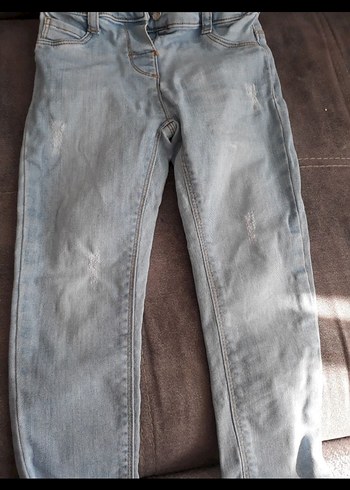 LC Waikiki Düğmeli mavi Kız Denim Pantolon
