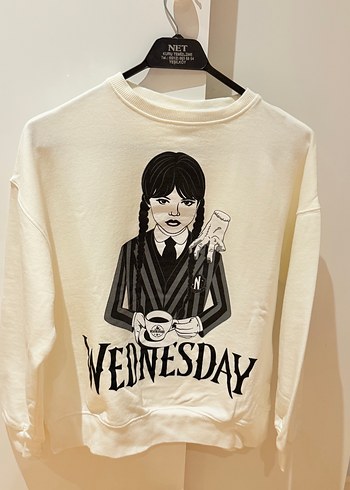 diğer Beden Beyaz Uzun Kollu Baskılı Kadın Sweatshirt