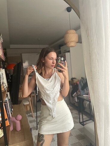 Bershka Bershka askılı drape yaka