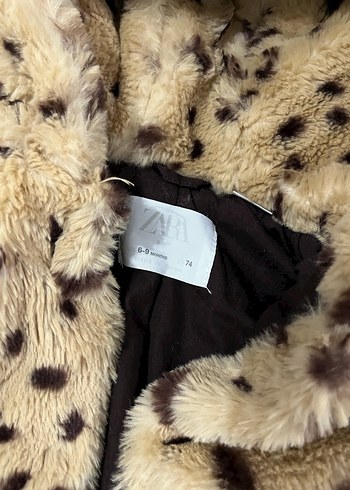 Kız Çocuk Leopar Desenli Kapüşonlu Kürklü Mont - Görsel 4
