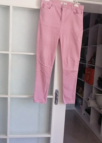 Pembe Kadın Kumaş Pantolon Midi Boy