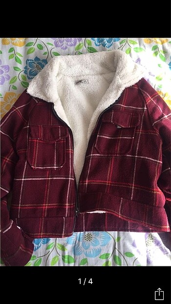 Ekoşeli peluş mont