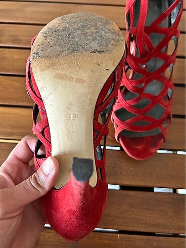 39 Beden Kırmızı sürt topuklu ayakkabı