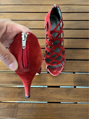 39 Beden kırmızı Renk Kırmızı sürt topuklu ayakkabı