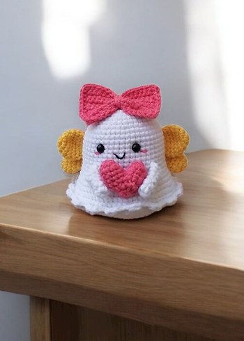 Pembe Fiyonk ve Kalp Detaylı Peluş Oyuncak - Görsel 3