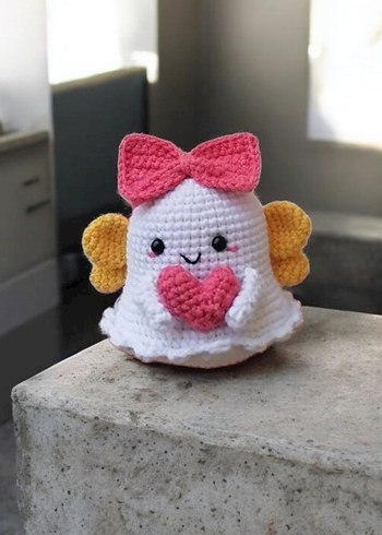 Pembe Fiyonk ve Kalp Detaylı Peluş Oyuncak - Görsel 5