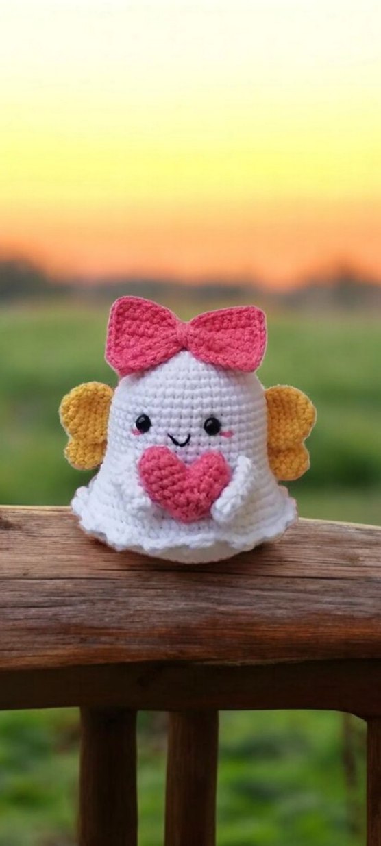 Pembe Fiyonk ve Kalp Detaylı Peluş Oyuncak - Görsel 4