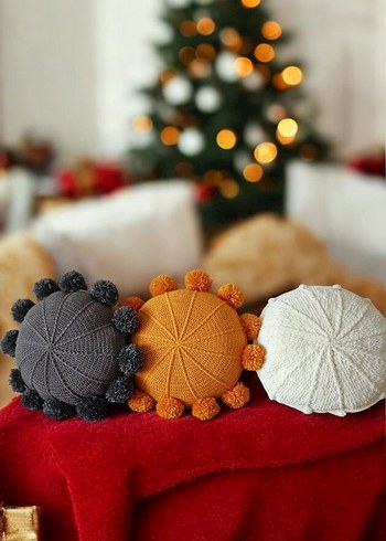 Bohem Çok Renkli Nakışlı Yuvarlak Minder - Görsel 2