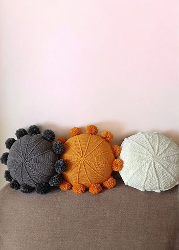 Bohem Çok Renkli Nakışlı Yuvarlak Minder - Görsel 5