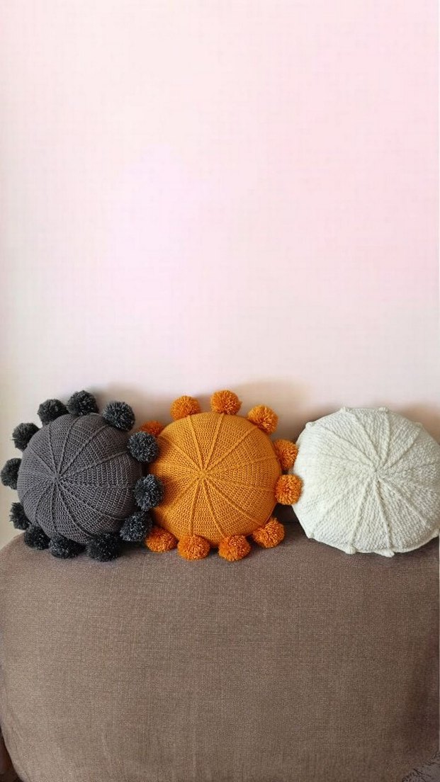 Bohem Çok Renkli Nakışlı Yuvarlak Minder - Görsel 5