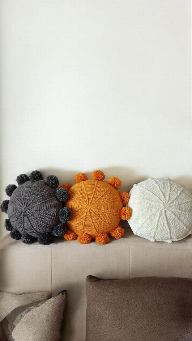 Bohem Çok Renkli Nakışlı Yuvarlak Minder - Görsel 3