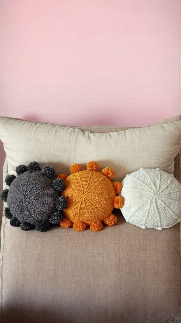 Bohem Çok Renkli Nakışlı Yuvarlak Minder - Görsel 4