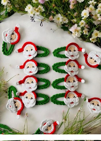 Renkli Nakışlı Örgü Çocuk Saç Tokası - Görsel 2