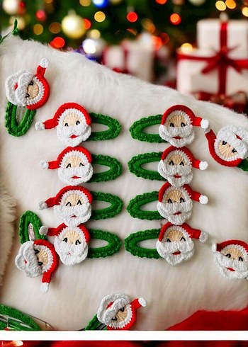 Renkli Nakışlı Örgü Çocuk Saç Tokası - Görsel 5