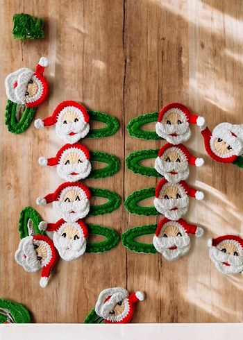 Renkli Nakışlı Örgü Çocuk Saç Tokası - Görsel 4