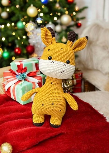 Sarı Renkli El Örgüsü Zürafa Oyuncak - Görsel 11