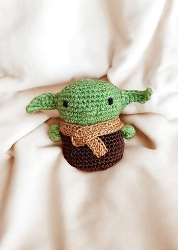 El Yapımı Küçük Yeşil Bebek Peluş Oyuncak - Görsel 6