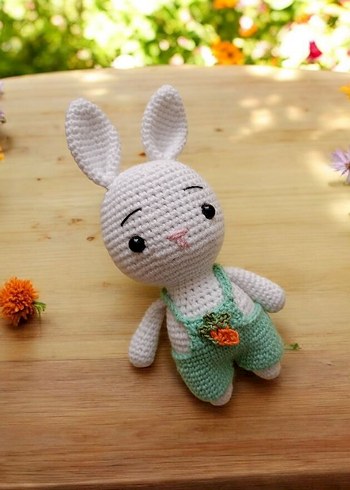 Pembe tulumlu peluş tavşan oyuncak - Görsel 6