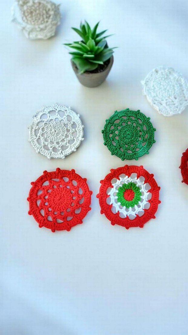 Renkli Bohem El Örgüsü Dekoratif Motifler - Görsel 3