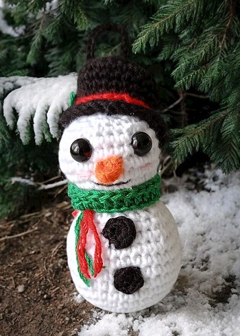 Renkli Örgü Kar Adam Peluş Oyuncak - Görsel 6