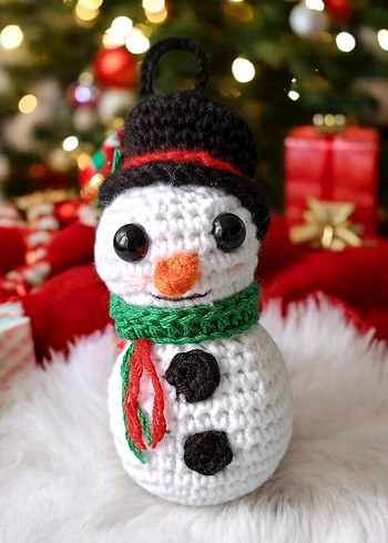 Renkli Örgü Kar Adam Peluş Oyuncak - Görsel 10