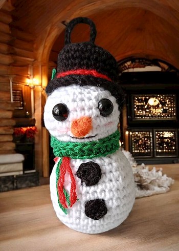 Renkli Örgü Kar Adam Peluş Oyuncak - Görsel 8