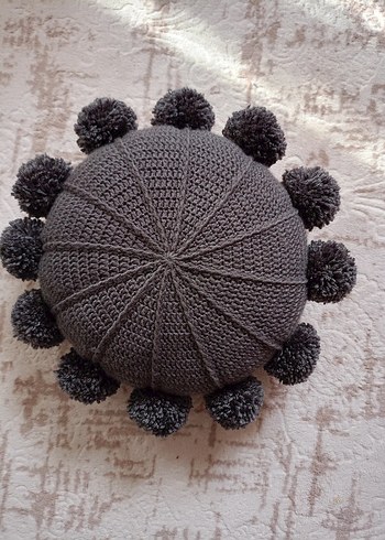 Gri Nakışlı Modern Dekoratif Yastık - Görsel 6