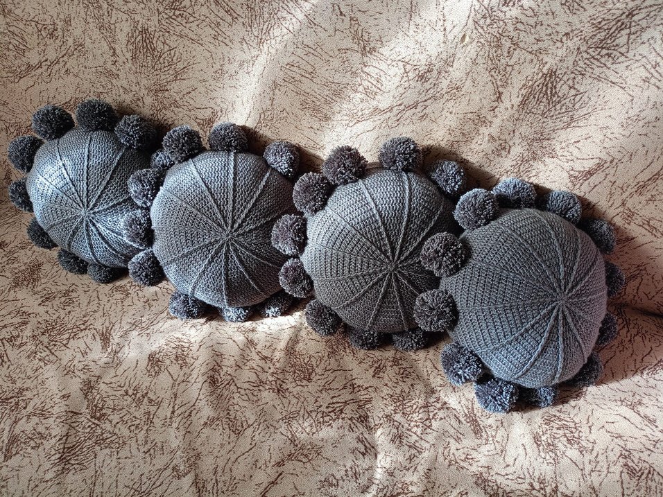 Gri Nakışlı Modern Dekoratif Yastık - Görsel 5