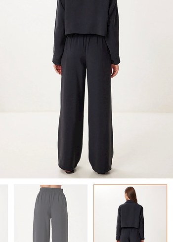 Gri Kadın Salaş Modal Kumaş Alt Üst Takım - Görsel 2