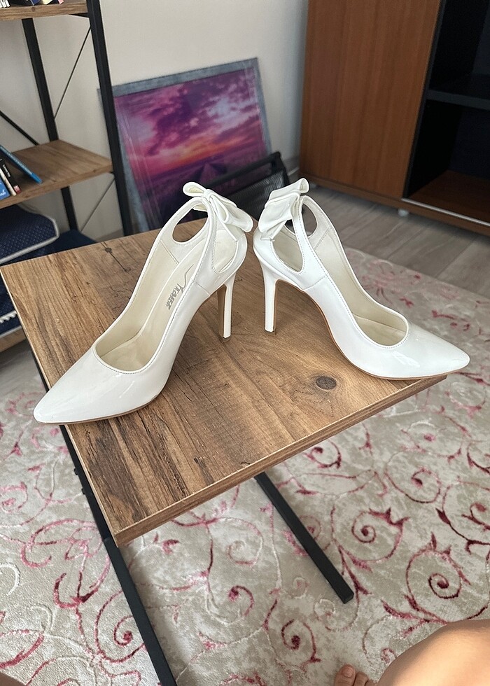 Nikah Ayakkabısı Fiyonklu Stiletto - Görsel 4